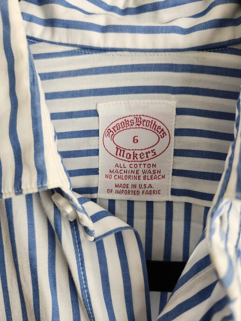 Brooks Brothers Blue Striped Cotton Button-Down Shirt